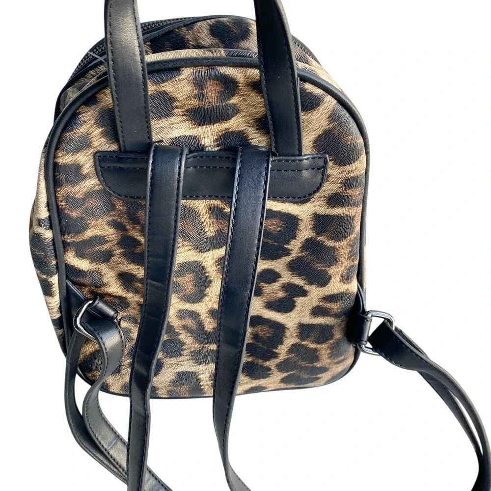 VTG Bebe Brown and‎ Black Animal Print Backpack